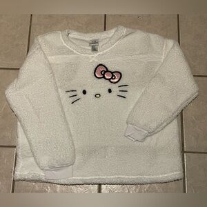 Hello Kitty Women's White Cozy Soft Plush Top & Pink pants Pajamas Set Large